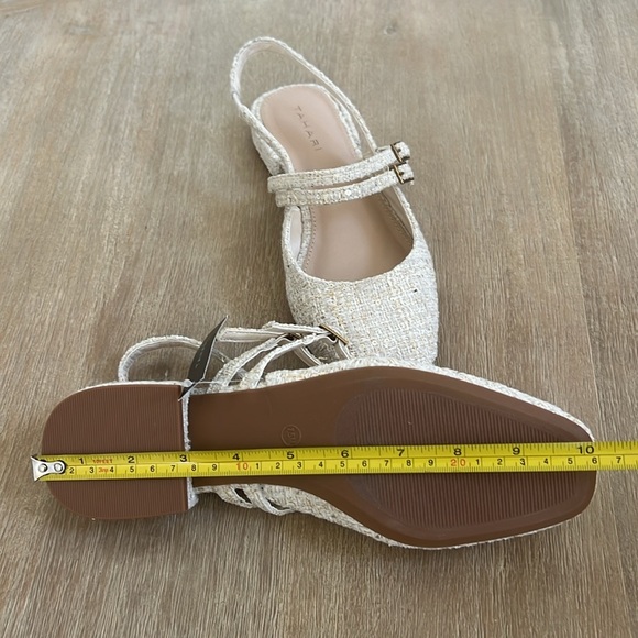 Tahari Tweed Sequin Cream Mary Jane Ballet Flats 7.5 8 - Picture 8 of 8